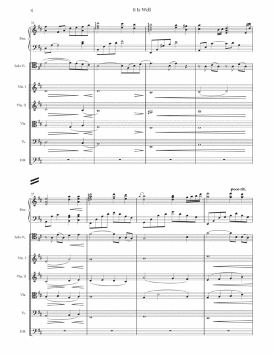 It Is Well - Piano, Solo Cello and Strings String Orchestra scores gallery preview page 6