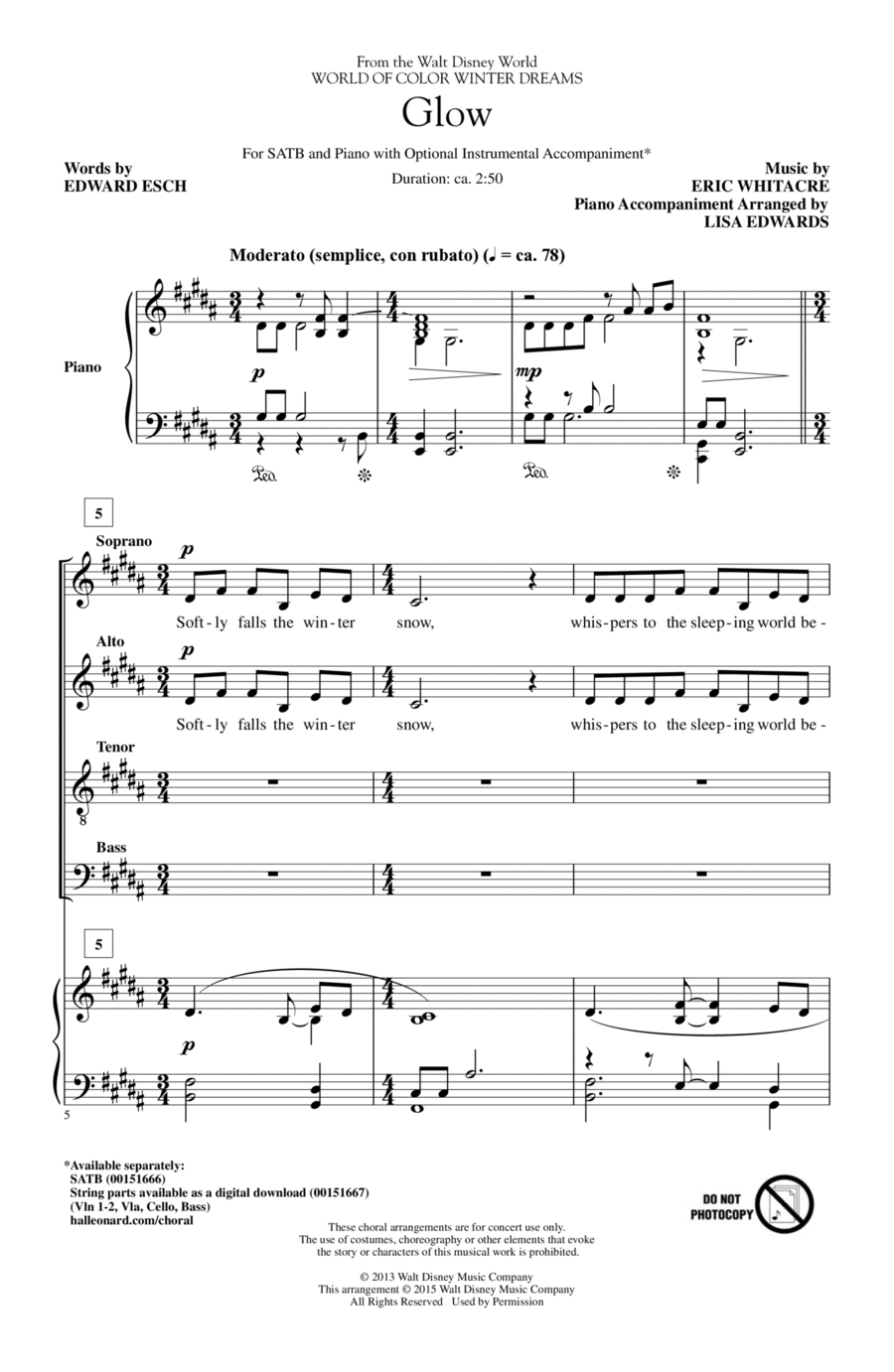 Glow 4-Part scores gallery preview page 1
