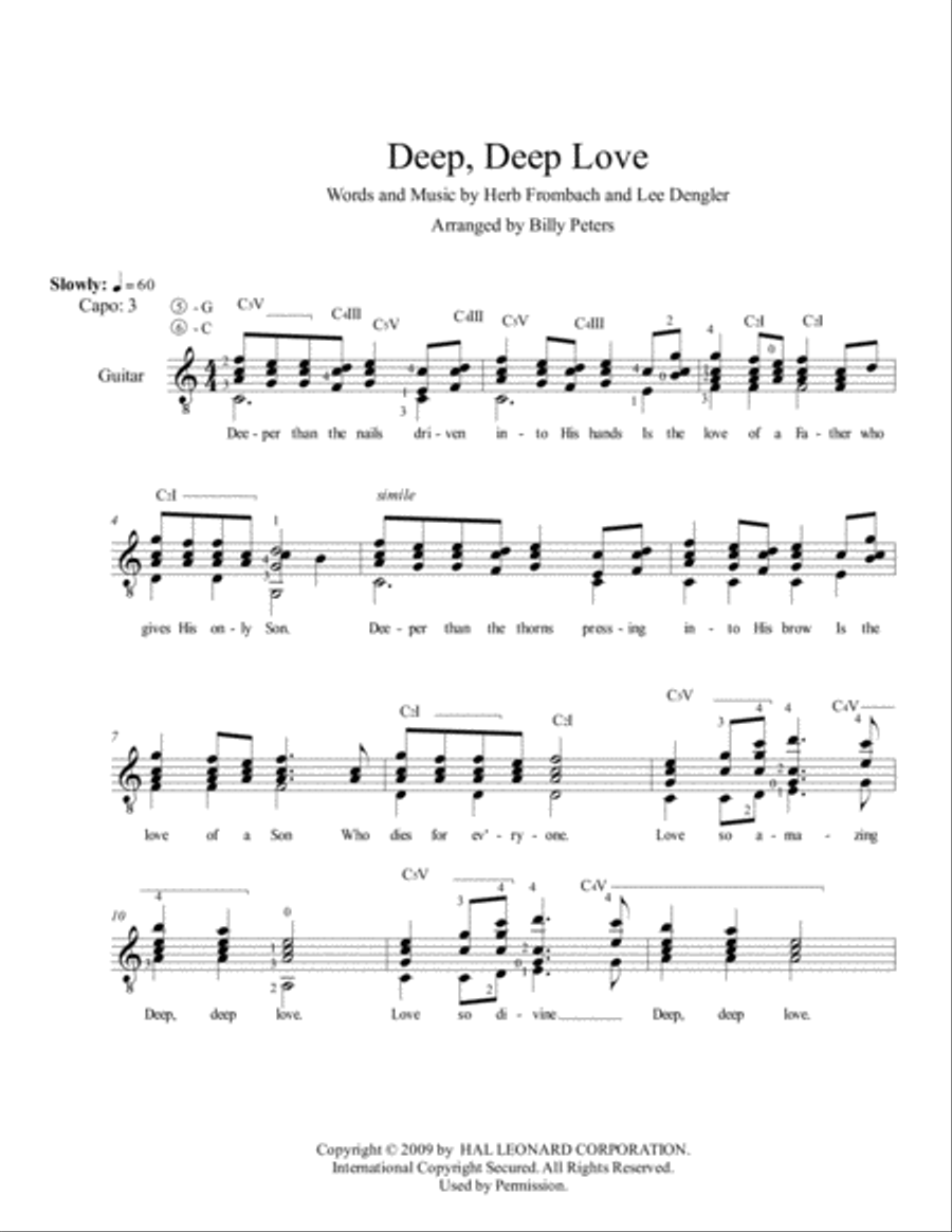 Deep, Deep Love Guitar Solo scores gallery preview page 1