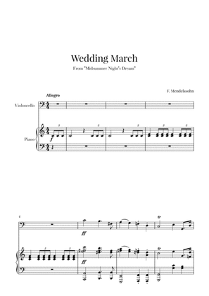 Book cover for Wedding March for Cello and Piano - Mendelssohn