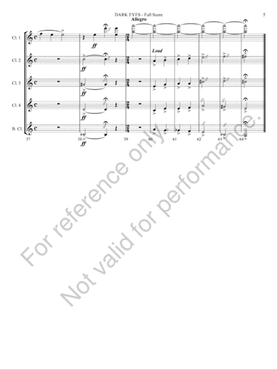 Dark Eyes Clarinet Quintet scores gallery preview page 7