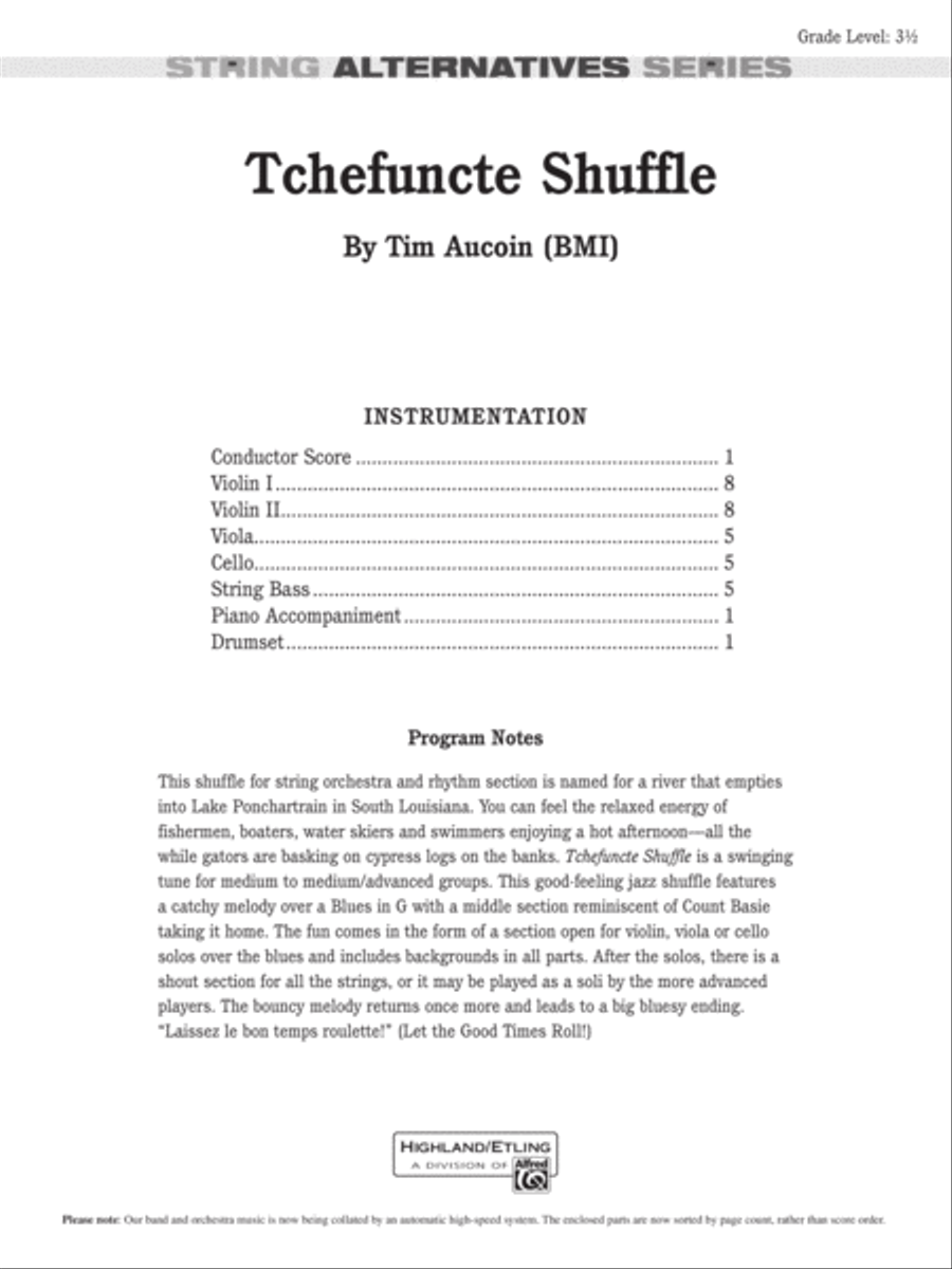 Tchefuncte Shuffle: Score String Orchestra scores gallery preview page 1