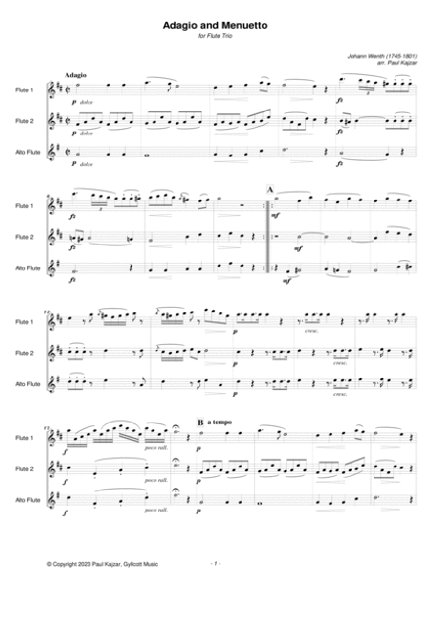 Adagio and Menuetto (Flute Trio) Flute Trio scores gallery preview page 2