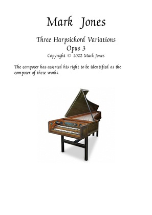 Book cover for Three Harpsichord Variations Opus 3