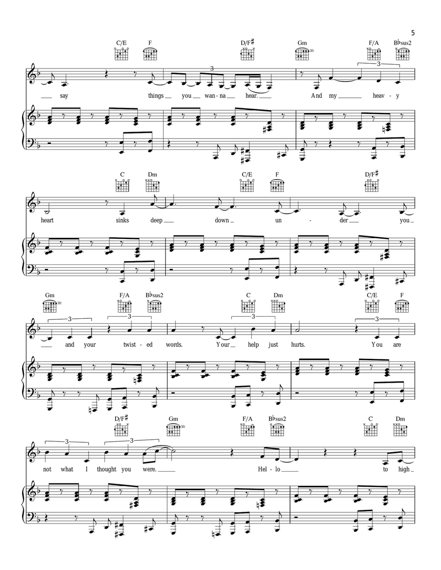 Love Song Piano, Vocal, Guitar scores gallery preview page 5