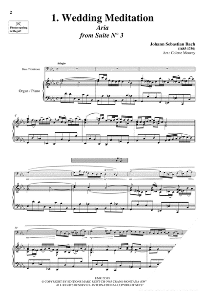 20 Greatest Wedding Solos by Colette Mourey Bass Trombone - Sheet Music