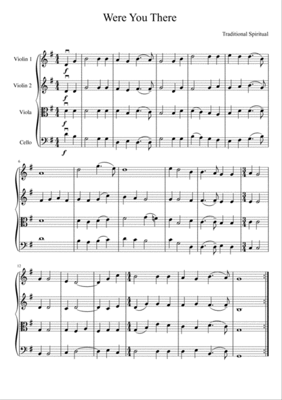 Were You There String Quartet scores gallery preview page 2