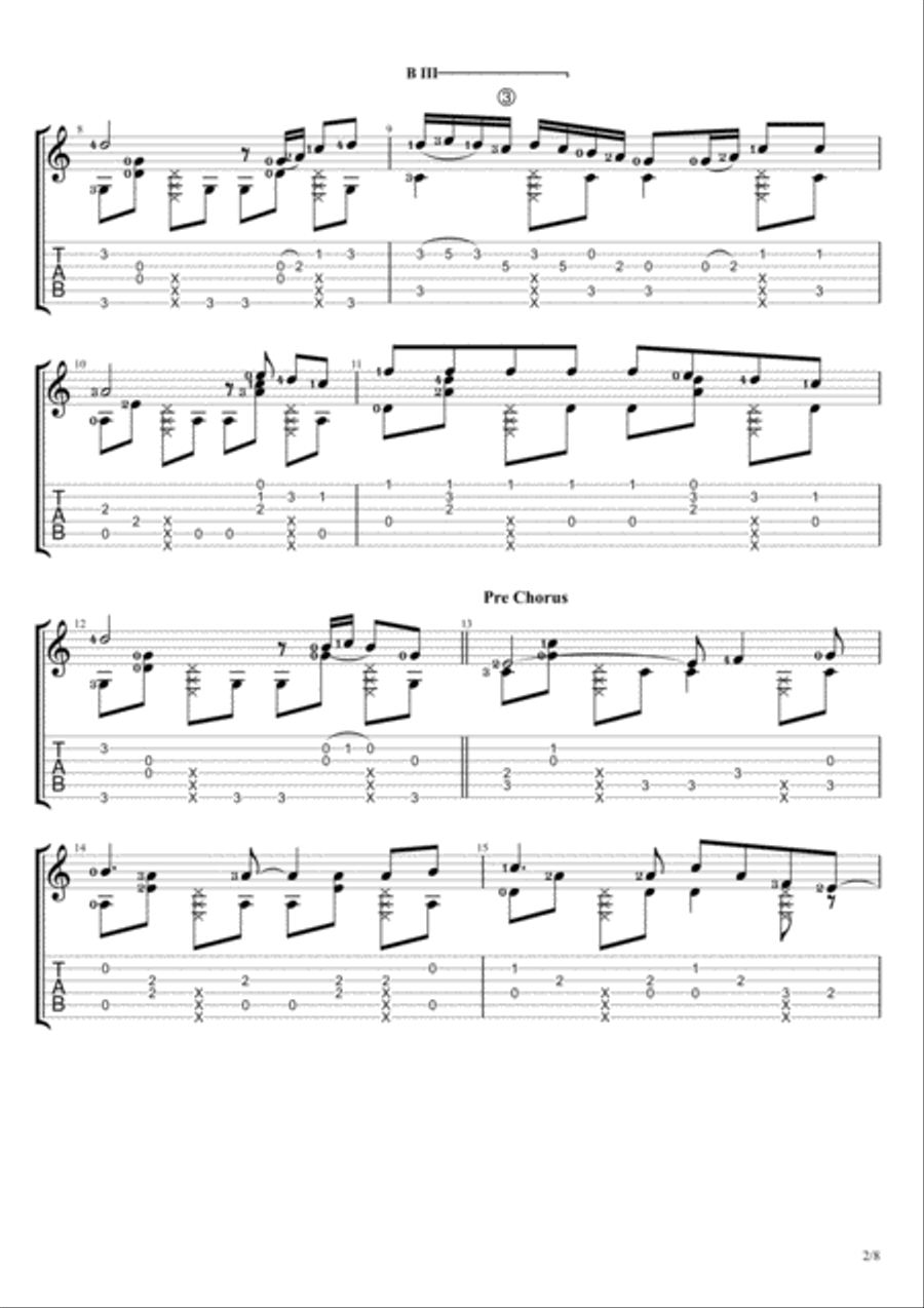 At My Worst Guitar Tablature scores gallery preview page 2