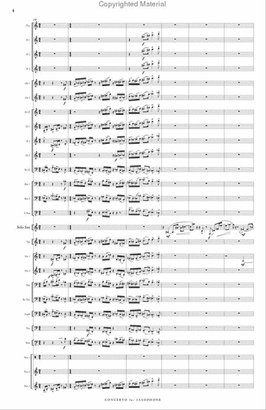 Concerto for Saxophone & Wind Symphony Concert Band scores gallery preview page 5