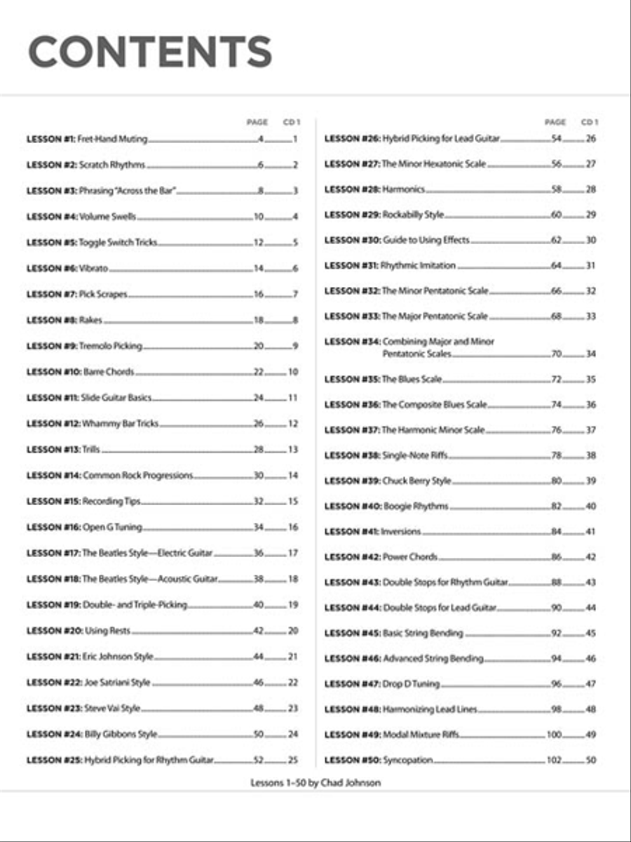 100 Rock Lessons Guitar Tablature scores gallery preview page 3