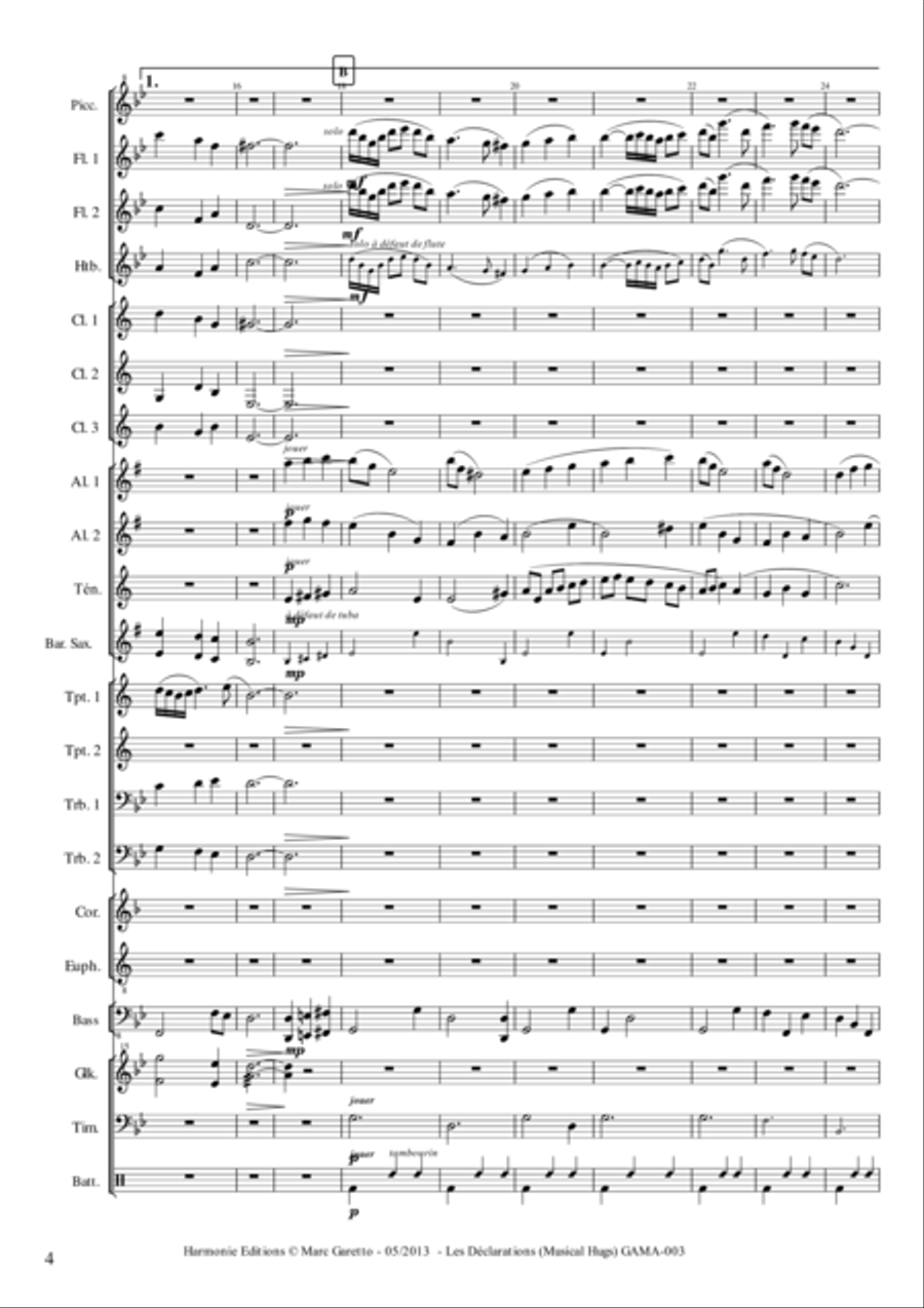 Les Déclarations - Musical Hugs Concert Band scores gallery preview page 5
