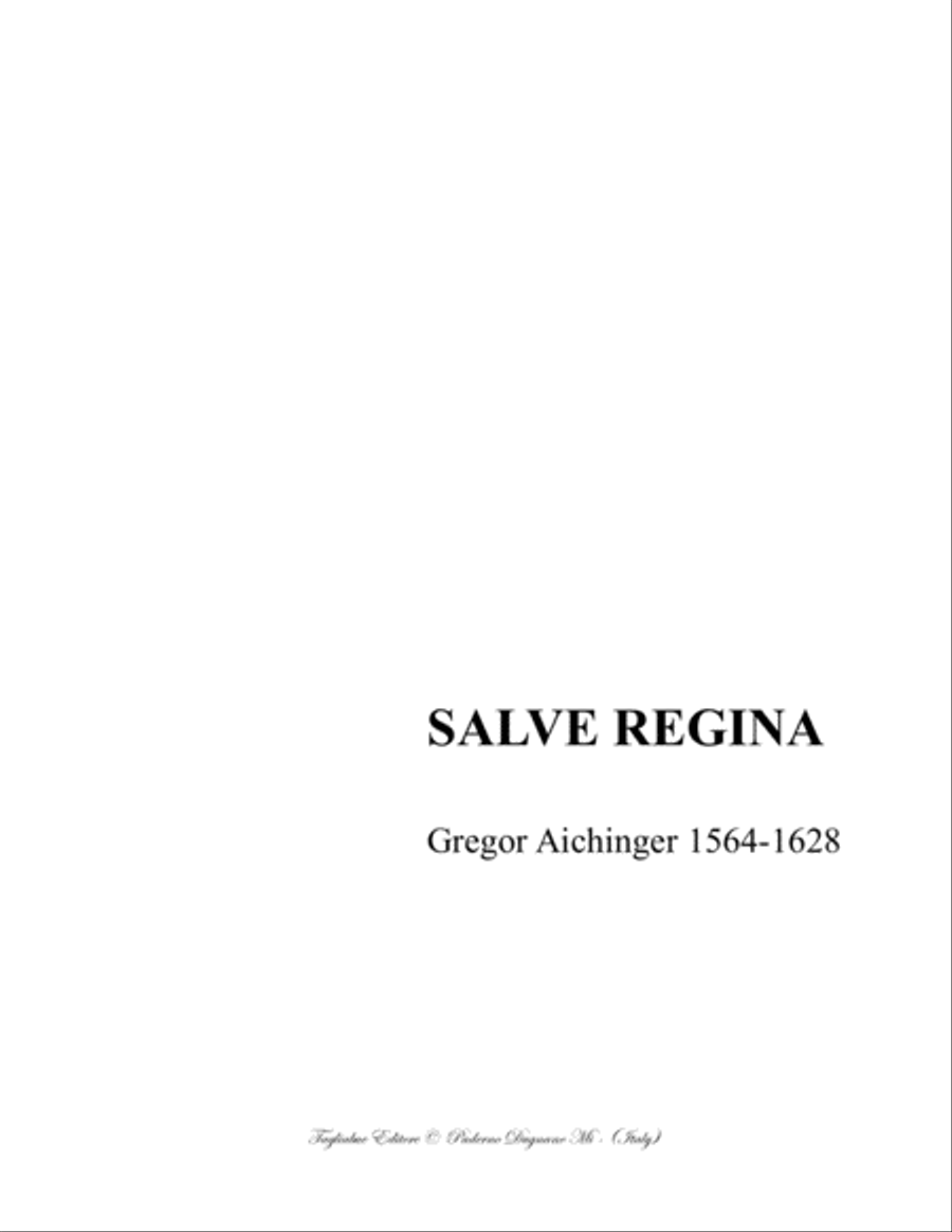 SALVE REGINA - Aichinger - For SST Choir 3-Part scores gallery preview page 1