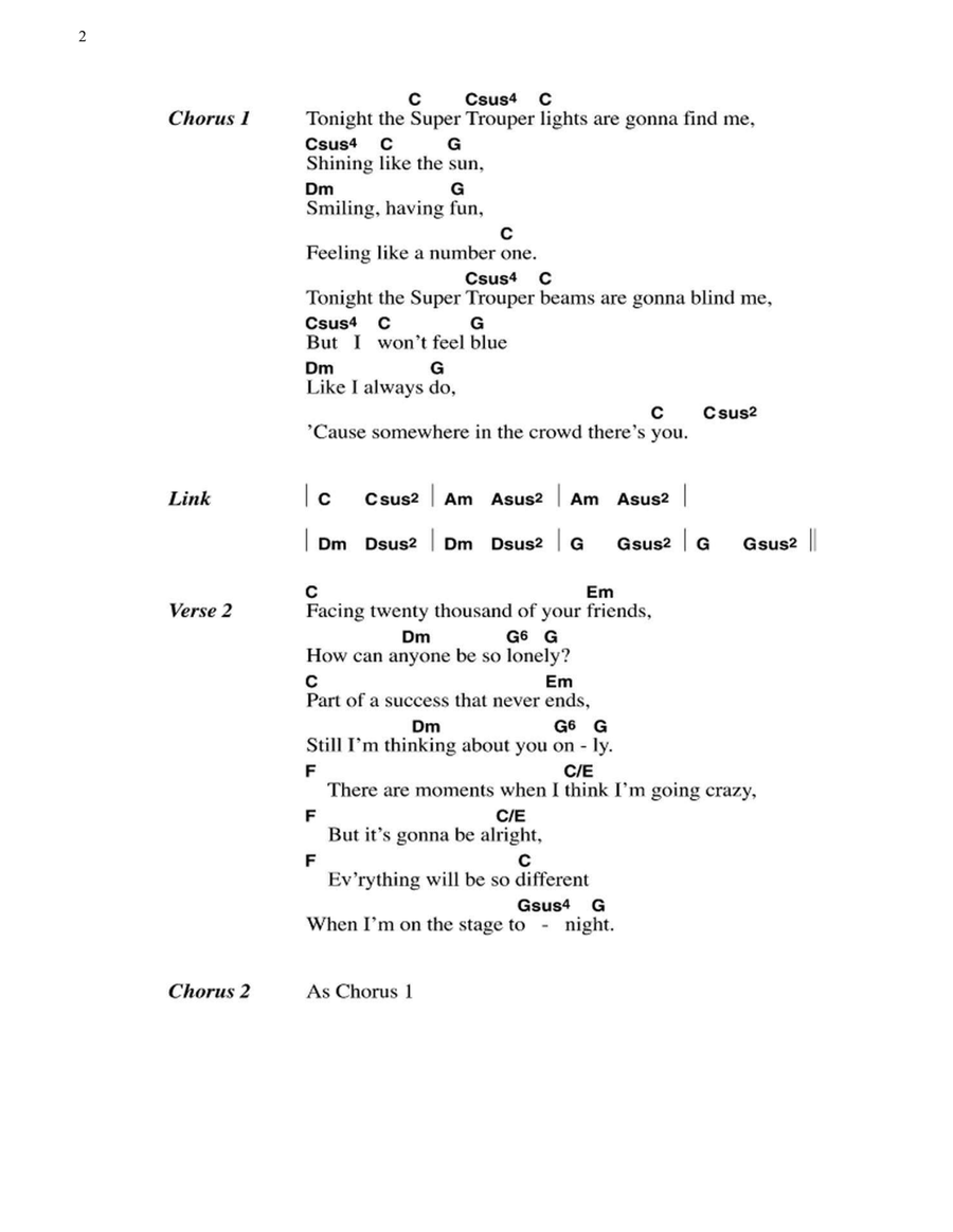 Super Trouper Acoustic Guitar scores gallery preview page 2