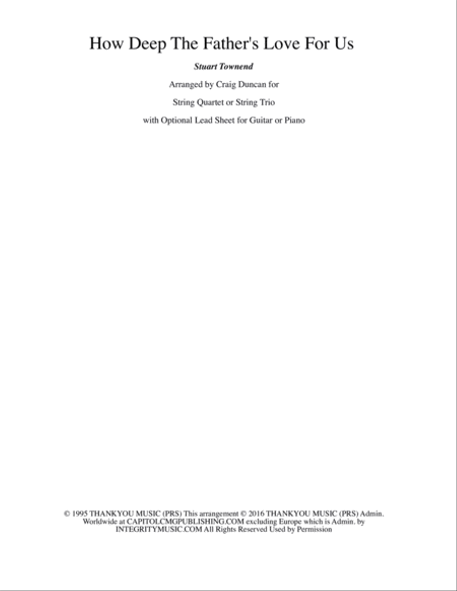 How Deep The Father's Love For Us Small Ensemble scores gallery preview page 1