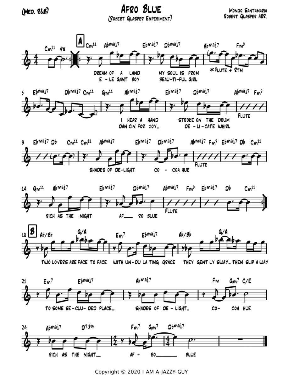 Afro Blue Piano scores gallery preview page 1