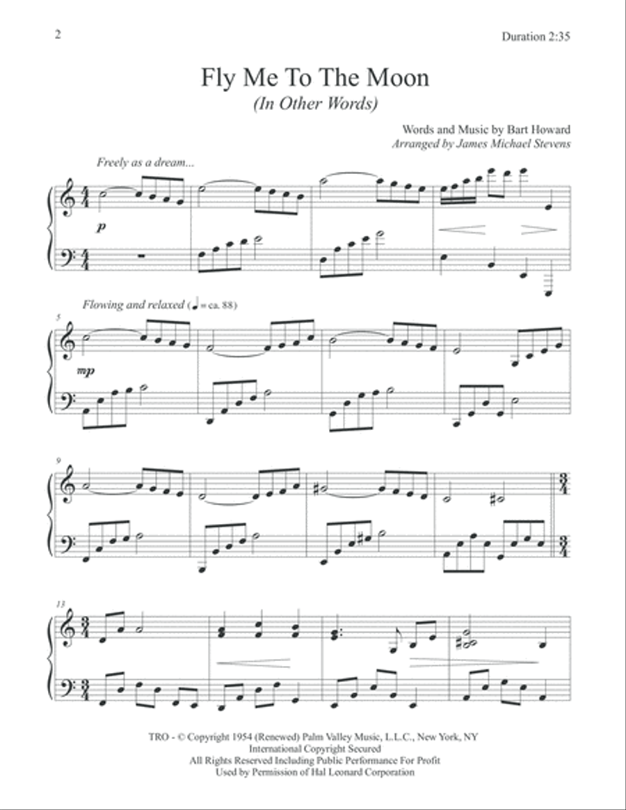 Fly Me To The Moon (In Other Words) Piano Solo scores gallery preview page 2