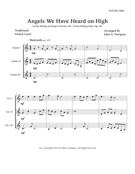 Angels We Have Heard on High (Guitar Trio) image number null