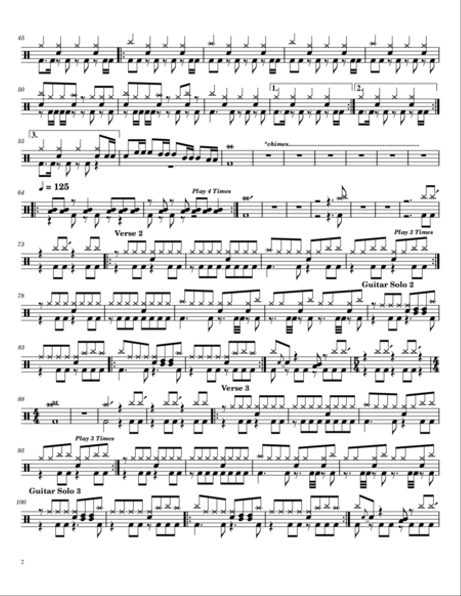 Holy Wars...the Punishment Due Drum Set scores gallery preview page 2