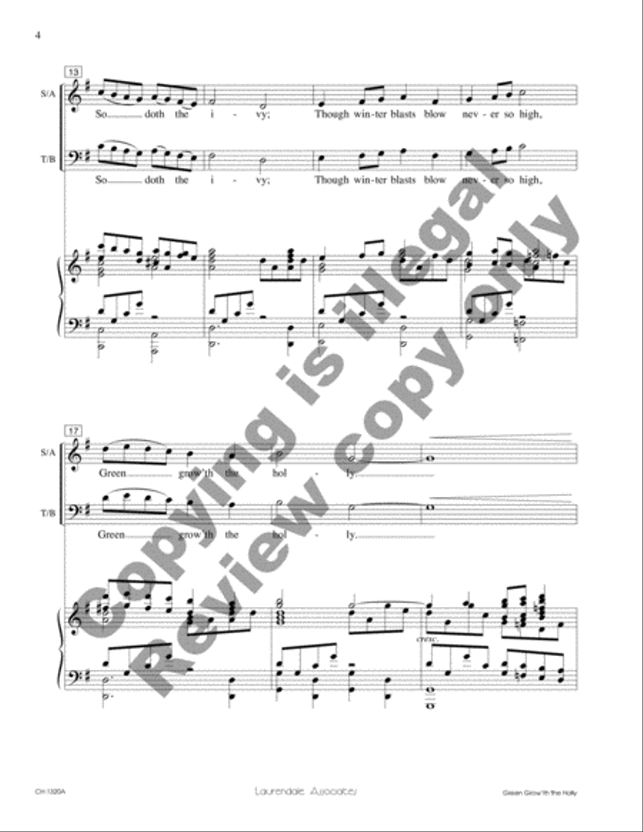 Green Grow'th the Holly 4-Part scores gallery preview page 4