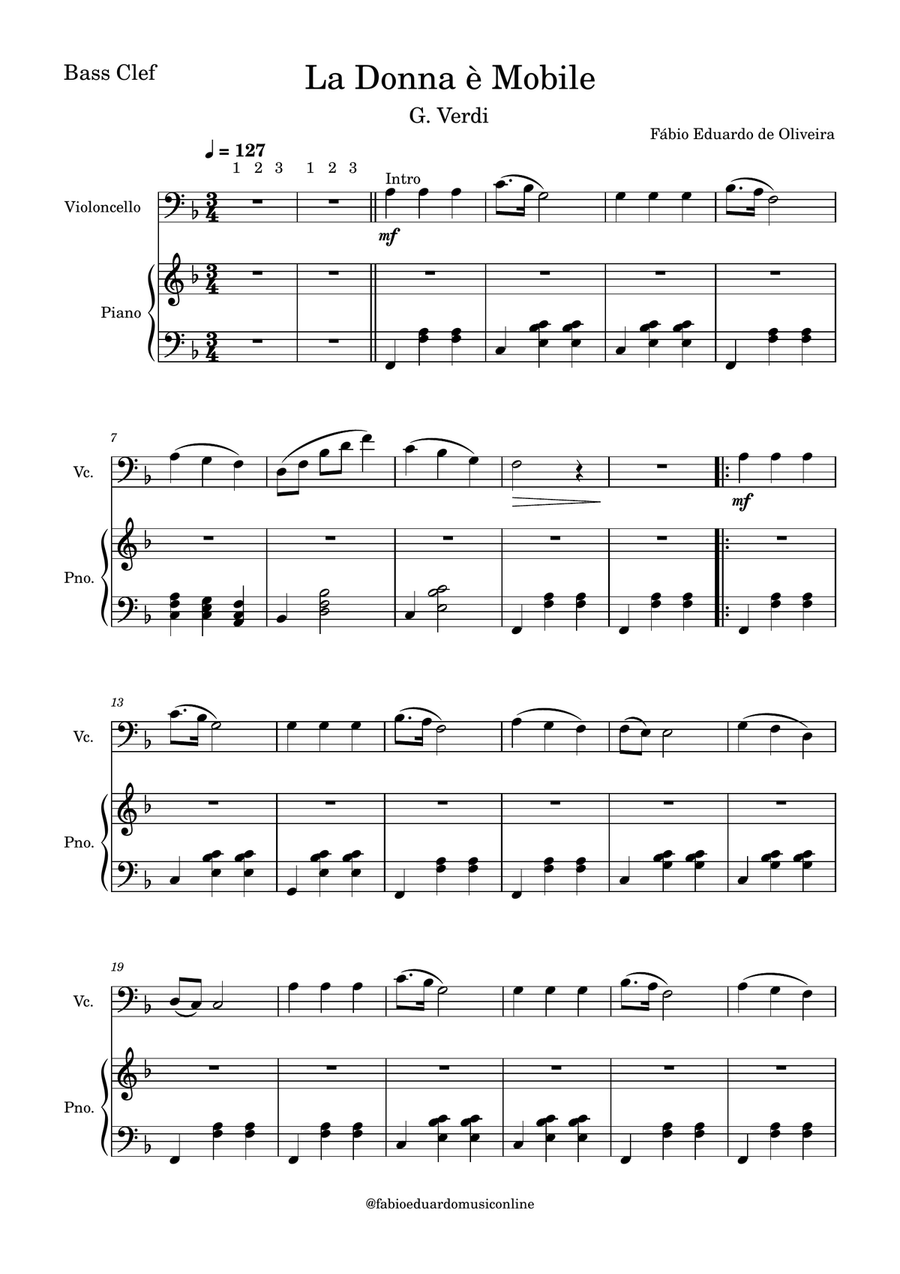 La Donna è Mobile - Rigoletto (Verdi) + FREE Playback + Pdf Solo and Piano Parts Piano Accompaniment scores gallery preview page 2