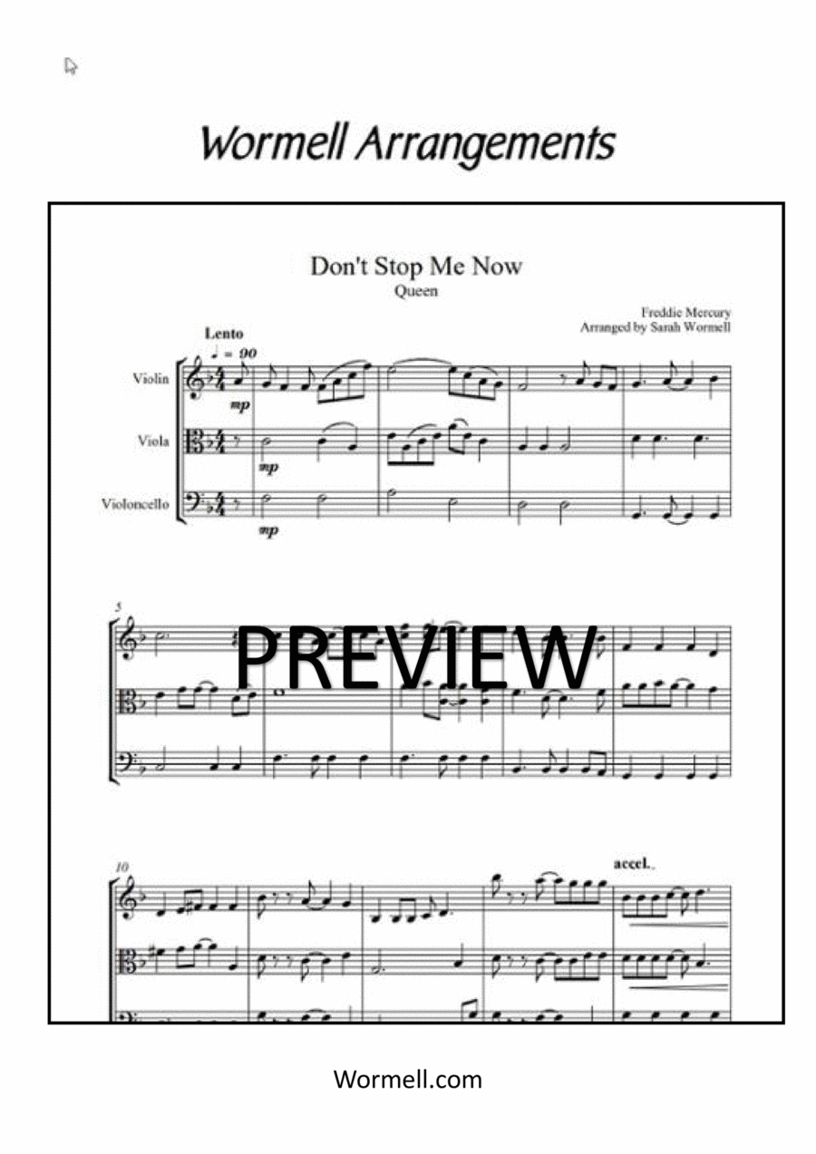 Don't Stop Me Now Don't Stop Me Now String Trio scores gallery preview page 1