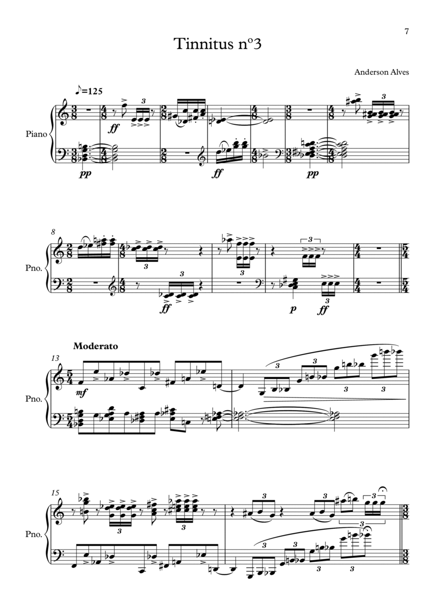 Tinnitus Nº3 Piano Solo scores gallery preview page 1