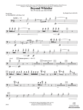 Beyond Whistler: (wp) 1st B-flat Trombone B.C.