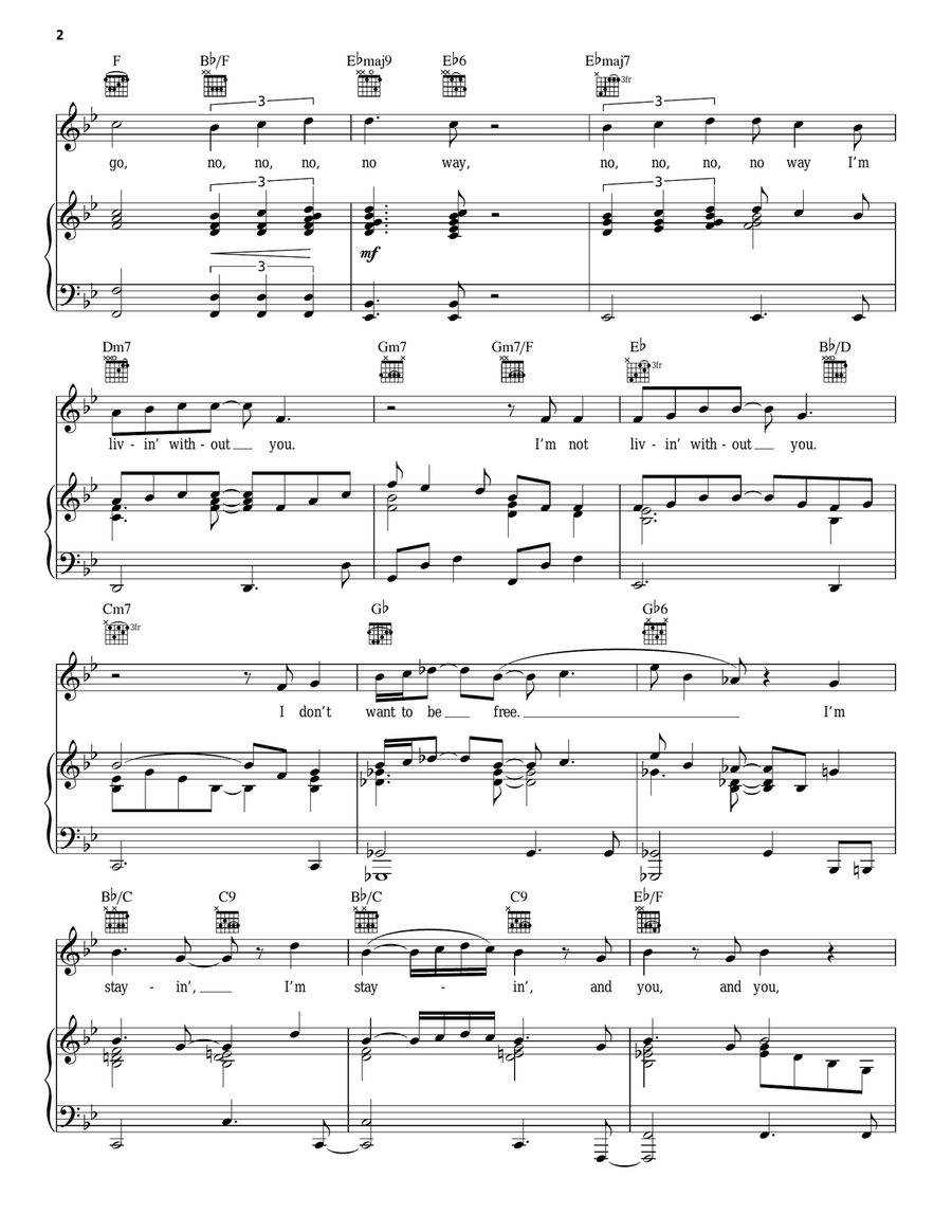 And I Am Telling You I'm Not Going Piano, Vocal, Guitar scores gallery preview page 2