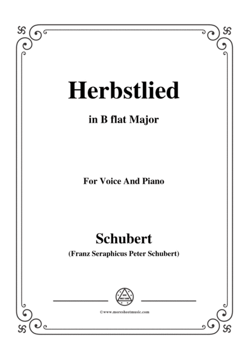 Schubert-Herbstlied,in B flat Major,for Voice and Piano image number null