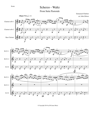 Chabrier - clarinet trio - Scherzo from Suite Pastorale