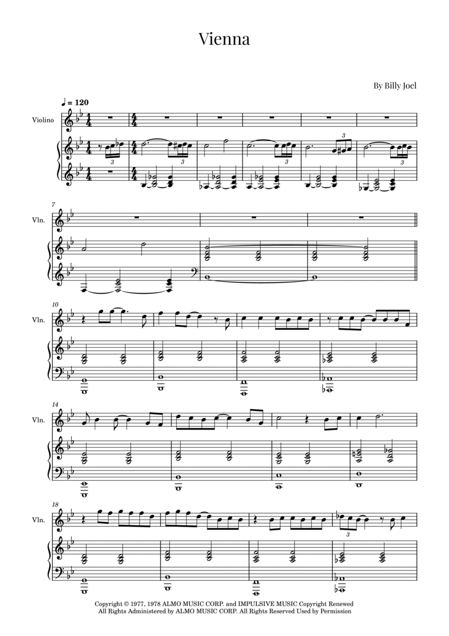 Vienna Violin Solo scores gallery preview page 1