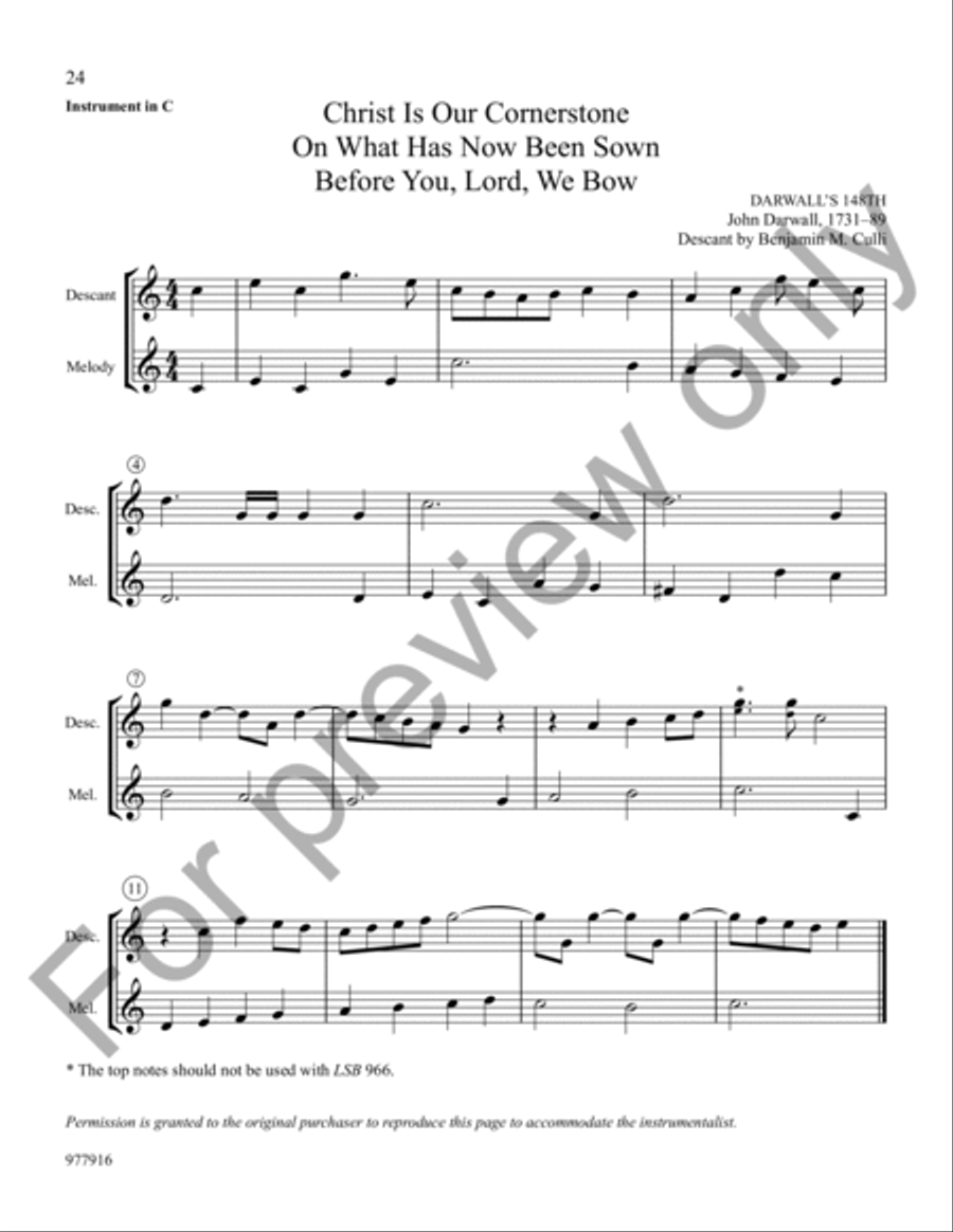 Hymn Descants, Set 2 C Instrument scores gallery preview page 5