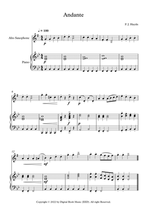 Book cover for Andante (Surprise Symphony) - Franz Joseph Haydn (Alto Sax + Piano)