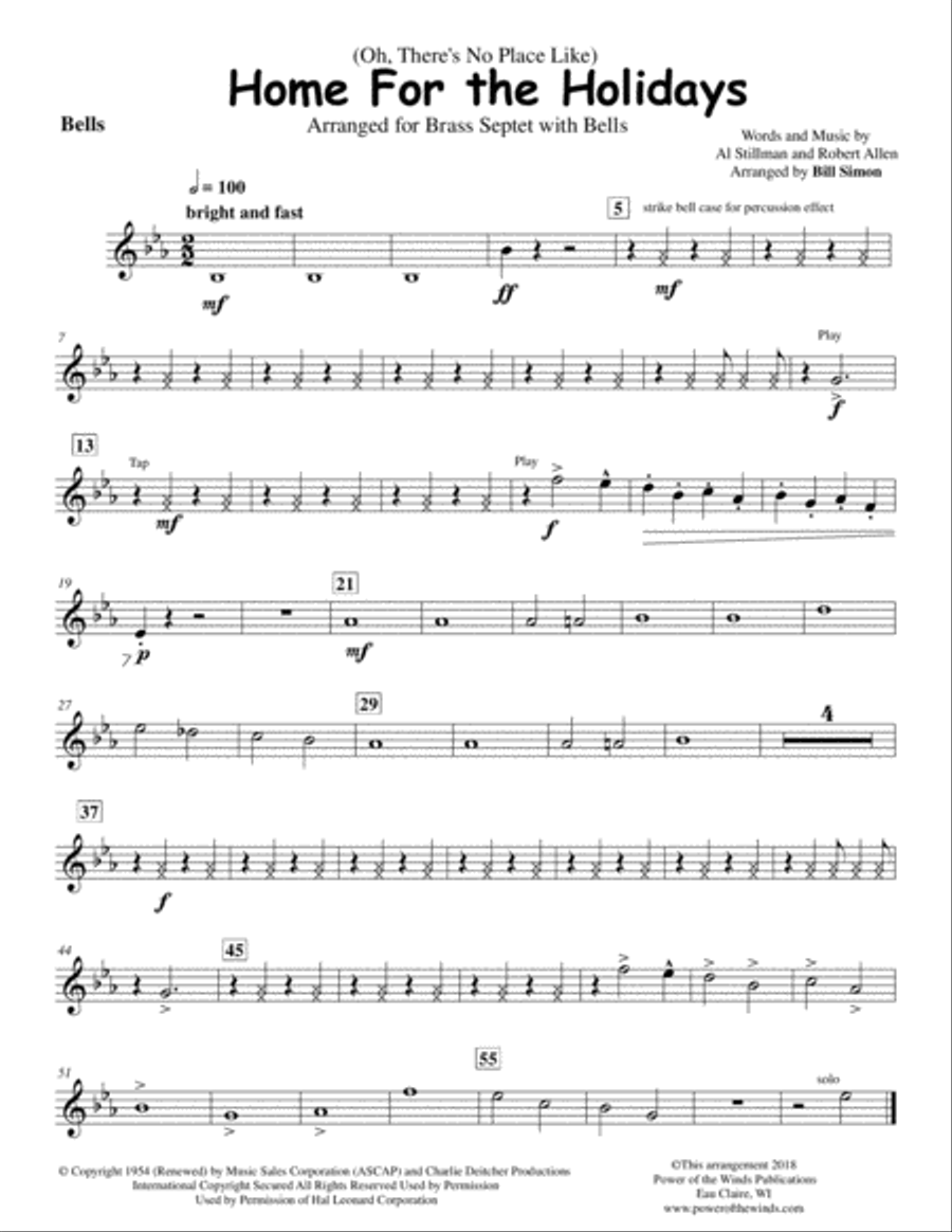 (There's No Place Like) Home For The Holidays Brass Ensemble scores gallery preview page 5