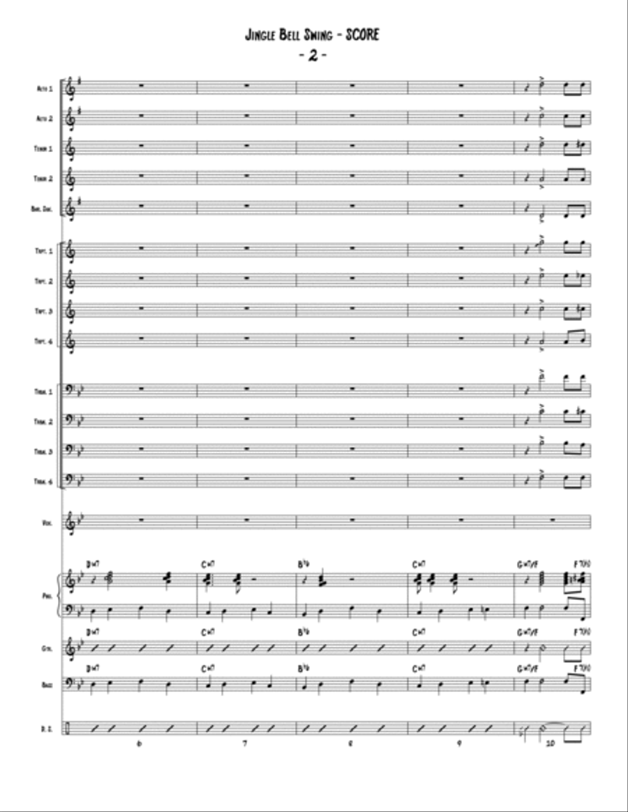 Jingle Bell Swing - Vocal Edition Jazz Ensemble scores gallery preview page 3