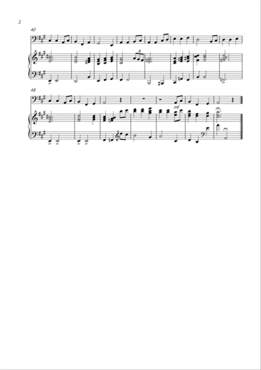 Away in a Manger (Gospel Style!) for Double Bass and Piano String Duet scores gallery preview page 2