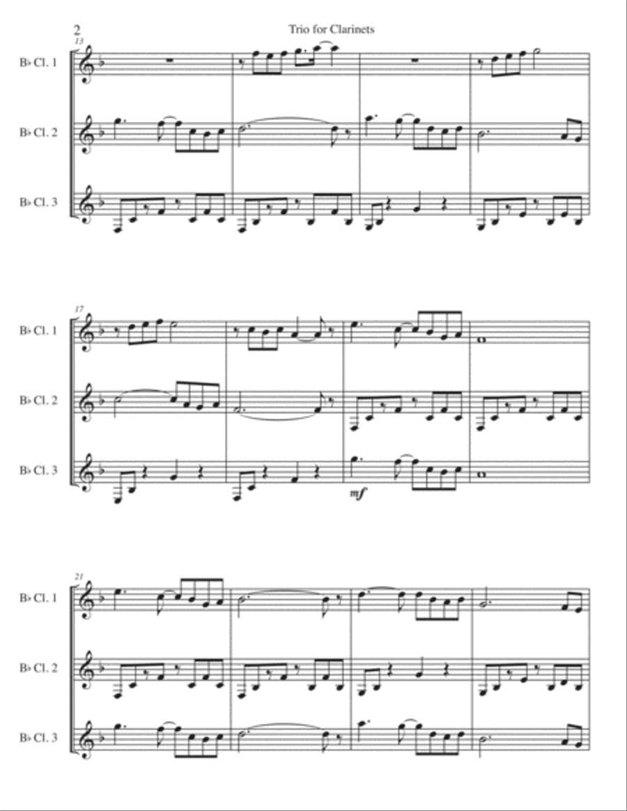 Trio fo the Sake of Art Woodwind Trio scores gallery preview page 2