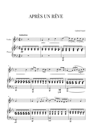 Book cover for Fauré - Après un Rêve (for Violin and Piano)