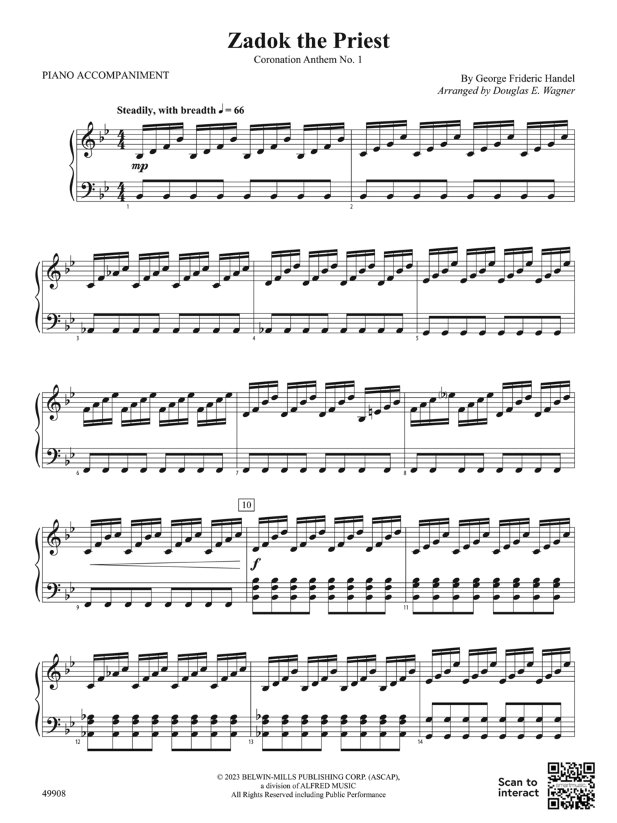 Zadok the Priest: Piano Accompaniment Orchestra scores gallery preview page 1
