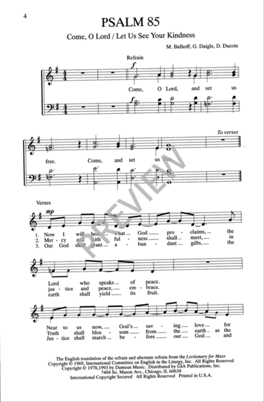Psalms for the Church Year - Volume 6, Choral Refrains 4-Part scores gallery preview page 6