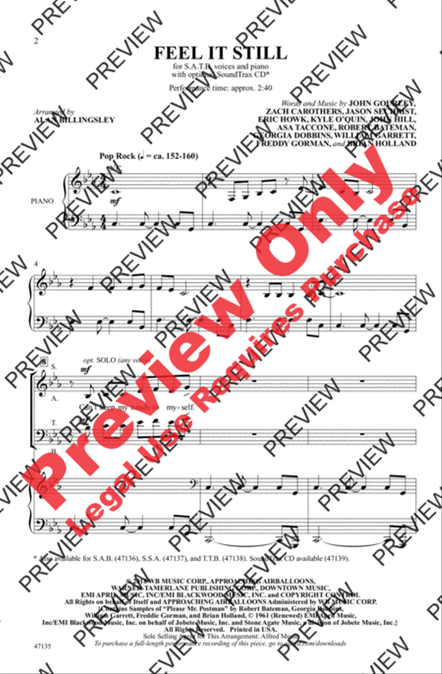 Feel It Still 4-Part scores gallery preview page 2