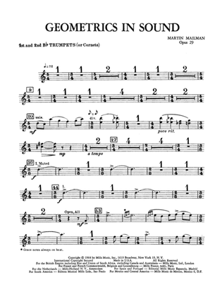Geometrics in Sound, Op. 29: 1st & 2nd B-flat Trumpets