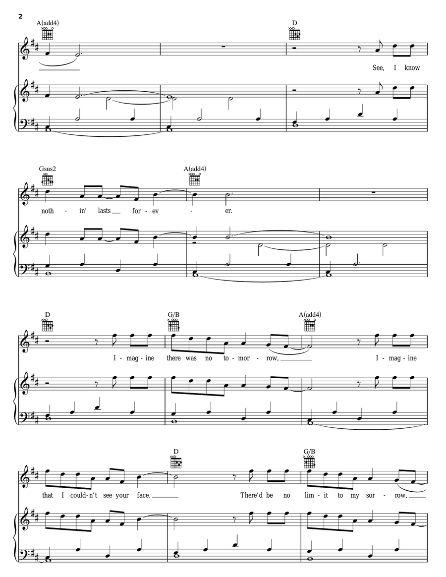 Tell You Something (Nana's Reprise) Piano, Vocal, Guitar scores gallery preview page 2