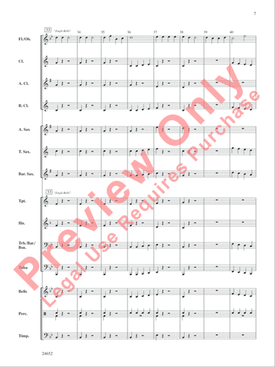 Winter Medley Concert Band scores gallery preview page 8