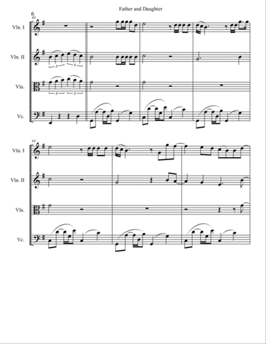 Father And Daughter String Quartet scores gallery preview page 6