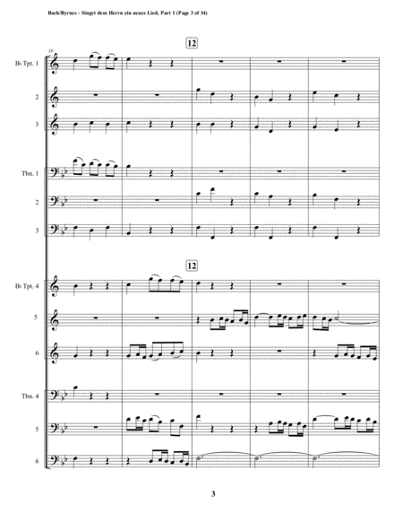 Singet dem Herrn ein neues Lied Motet, Part 1 by J.S. Bach (Double Brass Choir) image number null