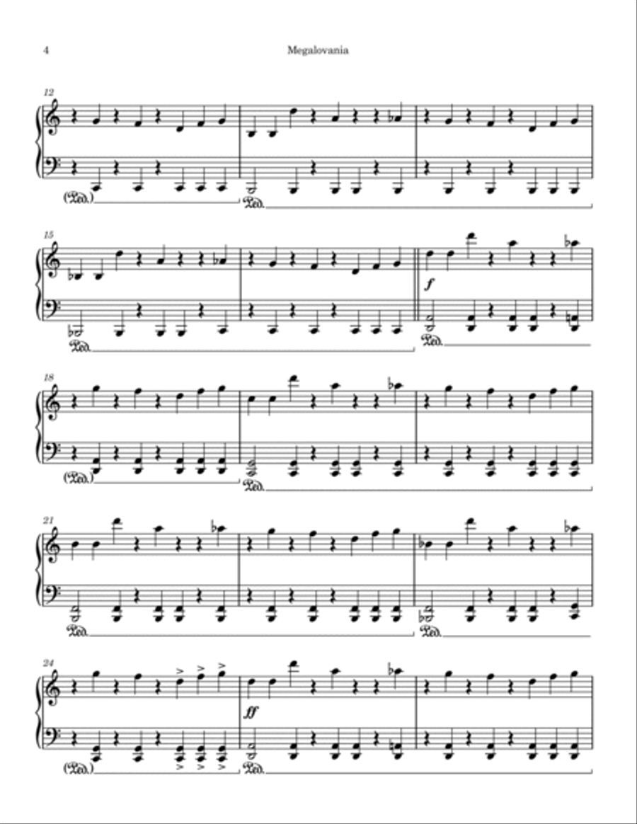 MEGALOVANIA (from Undertale) Easy Piano scores gallery preview page 4