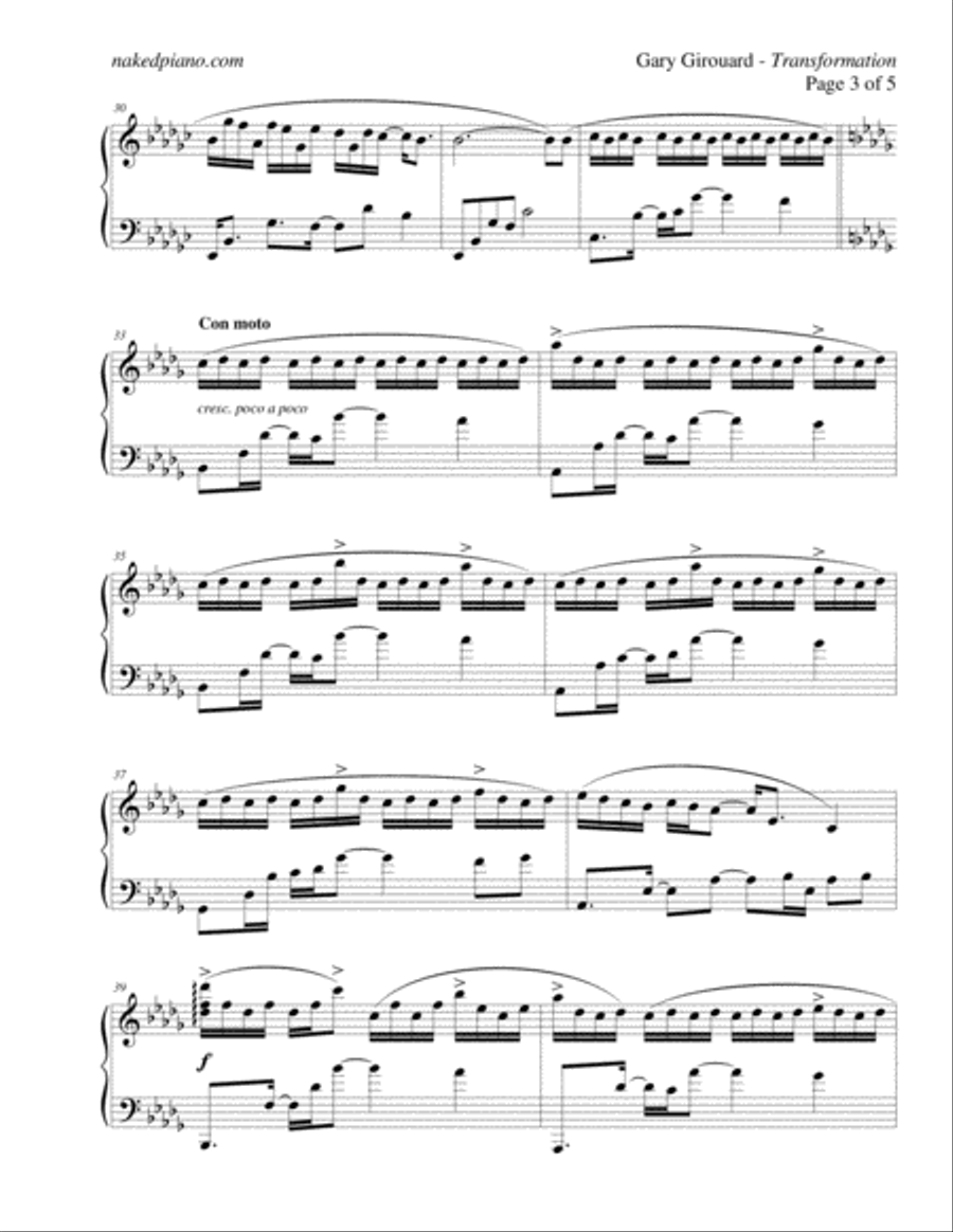 Transformation Piano Solo scores gallery preview page 3