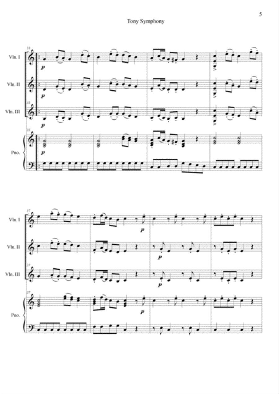 Toy Symphony Violin Solo scores gallery preview page 5