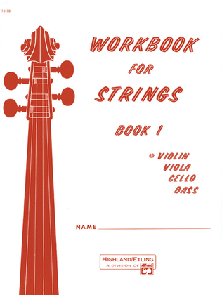 Book cover for Workbook for Strings, Book 1